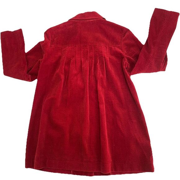 J Jill Corduroy Red Corduroy Chore Barn Shirt Jacket Women's Small Pockets - Picture 9 of 14